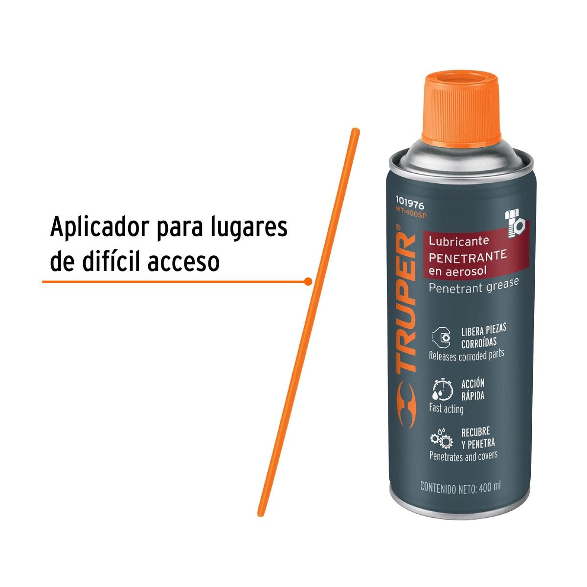 TRUPER - Lubricante penetrante en aerosol 400 ml, Truper
