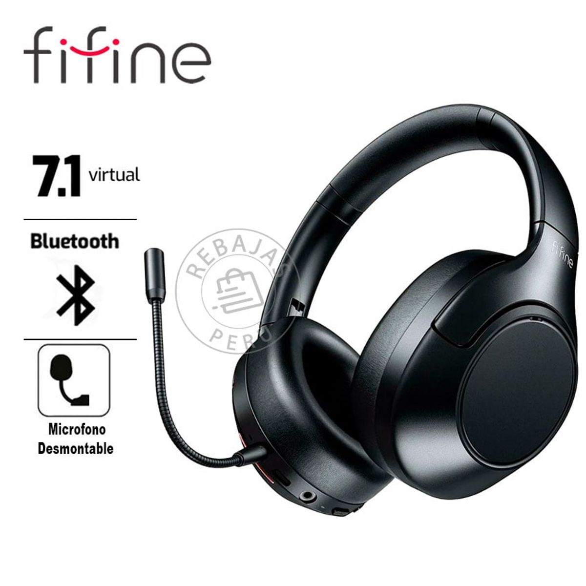FIFINE - Auriculares Gamer Fifine X3 Wireless Black  Inalámbricos Micrófono