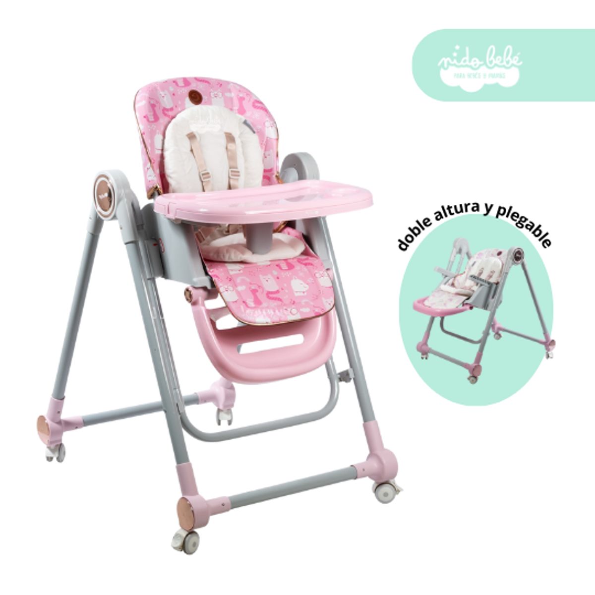 GENERICO - Silla De Comer altura regulable modelo Yammy pink