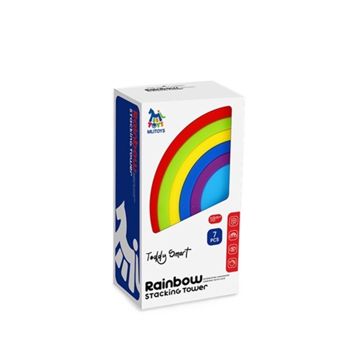 GENERICO - Bloques de construcción arcoiris 7 pcs Montessori