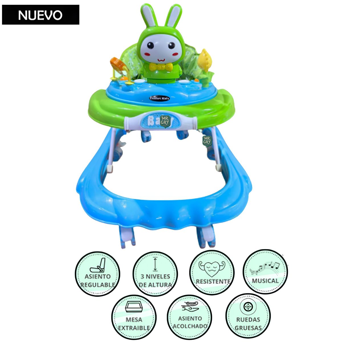 GENERICO - Andador Para Bebé Musical Conejito Verde