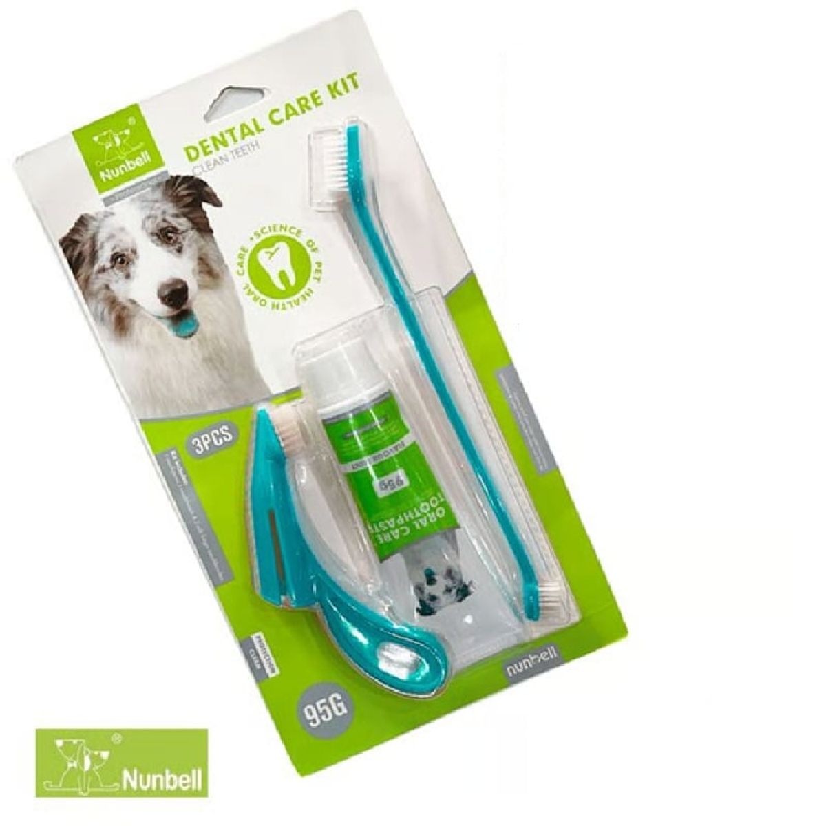 GENERICO - Kit de pasta dental para mascotas Nunbell Celeste
