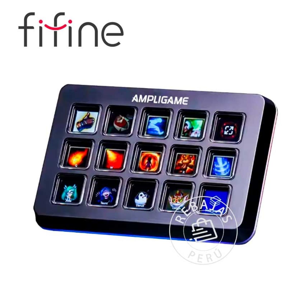 FIFINE - Stream Deck Fifine D6 15 Teclas LCD Personalizables, USB-C, RGB