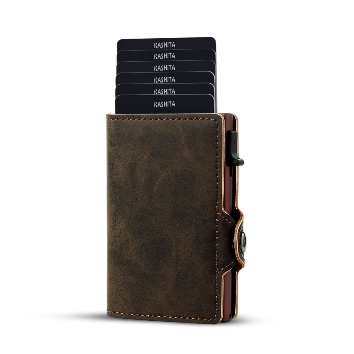 GENERICO - Billetera Tarjetero Smart Marrón Hombre Bloqueo RFID Anti-Robo