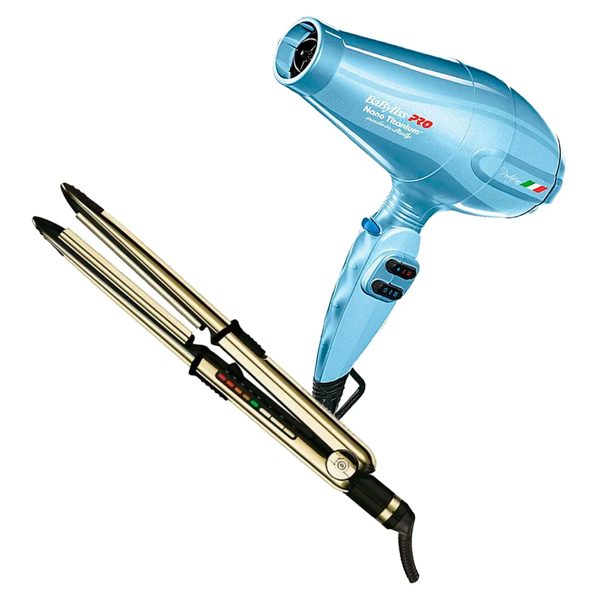 BABYLISS PRO - Combo BabylissPro Alisadora Optima 3000 y Secador Portofino Azul