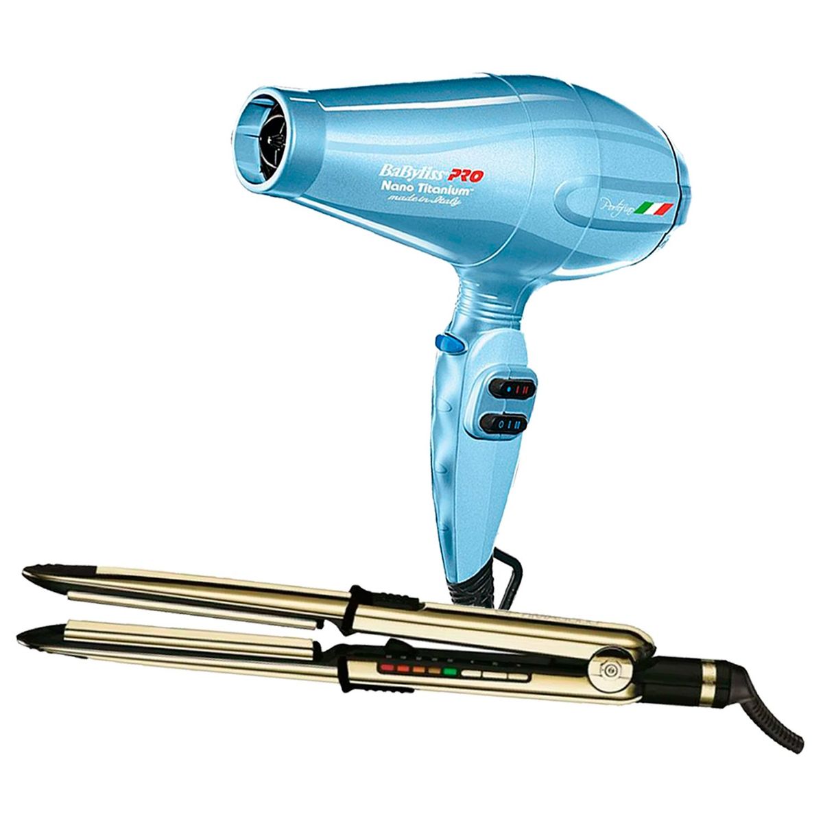 BABYLISS PRO - Combo BabylissPro Alisadora Optima 3000 y Secador Portofino Azul