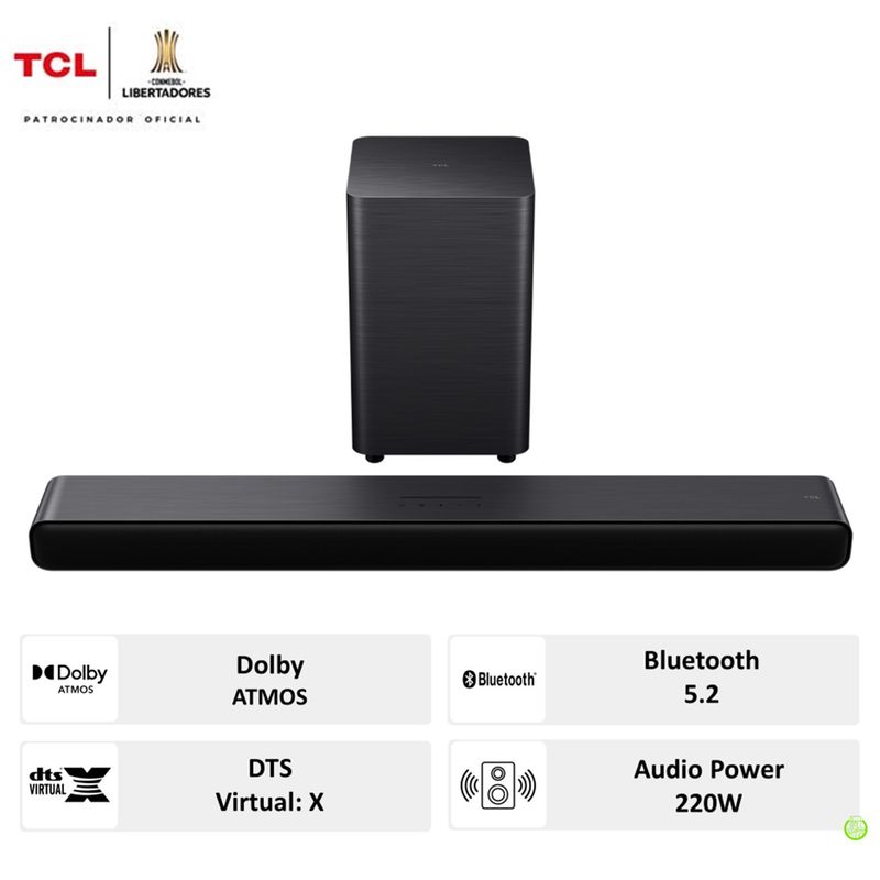 TCL - Soundbar TCL Bluetooth 5.2 S55H 2.1ch Pro Super Bass