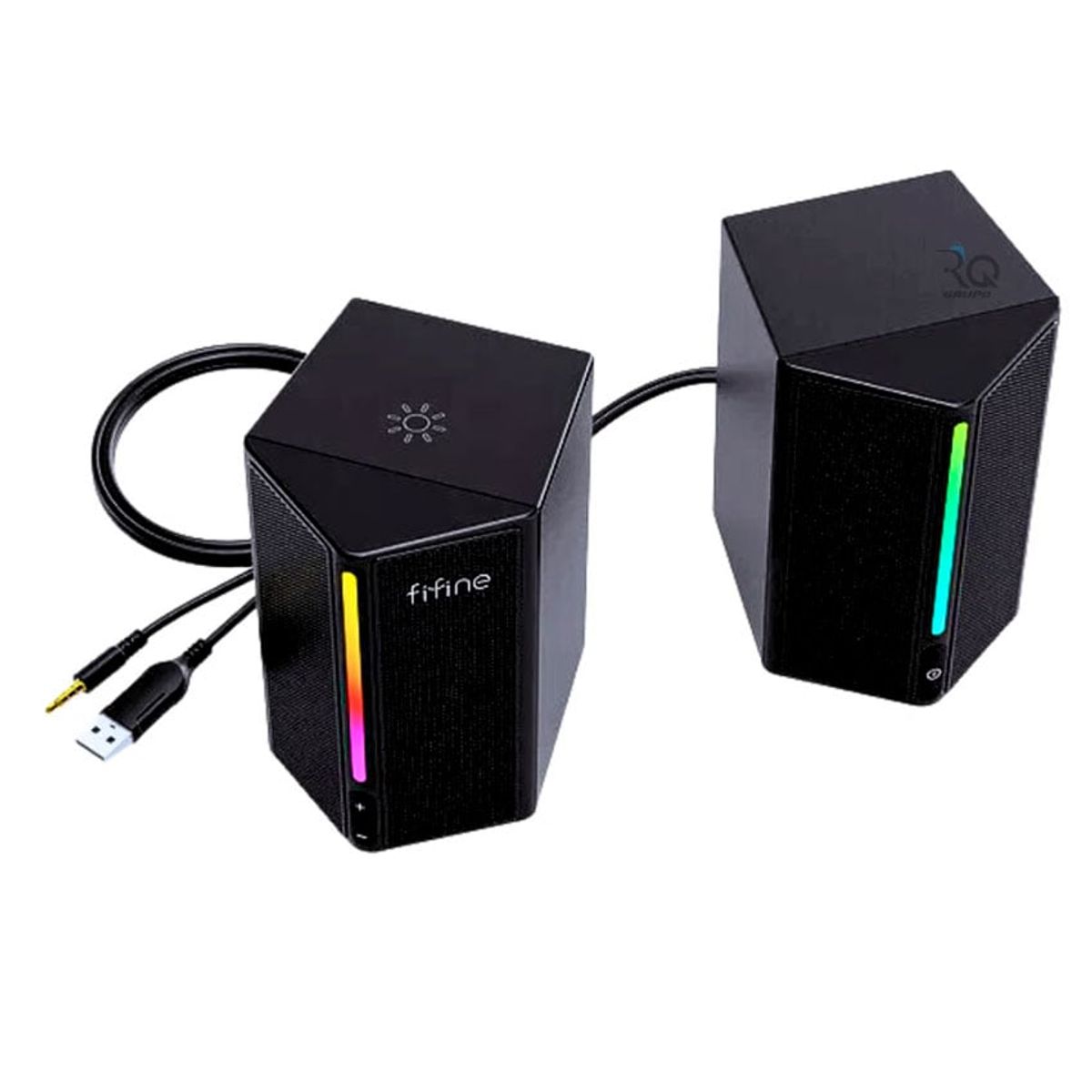 FIFINE - Altavoces Fifine A20 Black  Sonido Estéreo  RGB  USB/AUX/Bluetooth