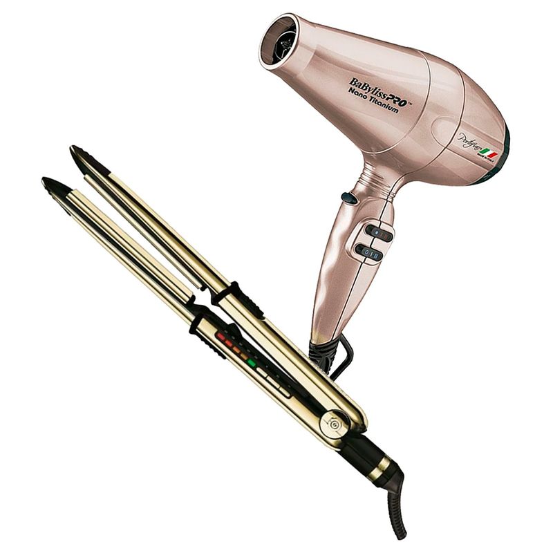 BABYLISS PRO - Combo BabylissPro Alisadora Optima 3000 y Secador Portofino Rose Gold
