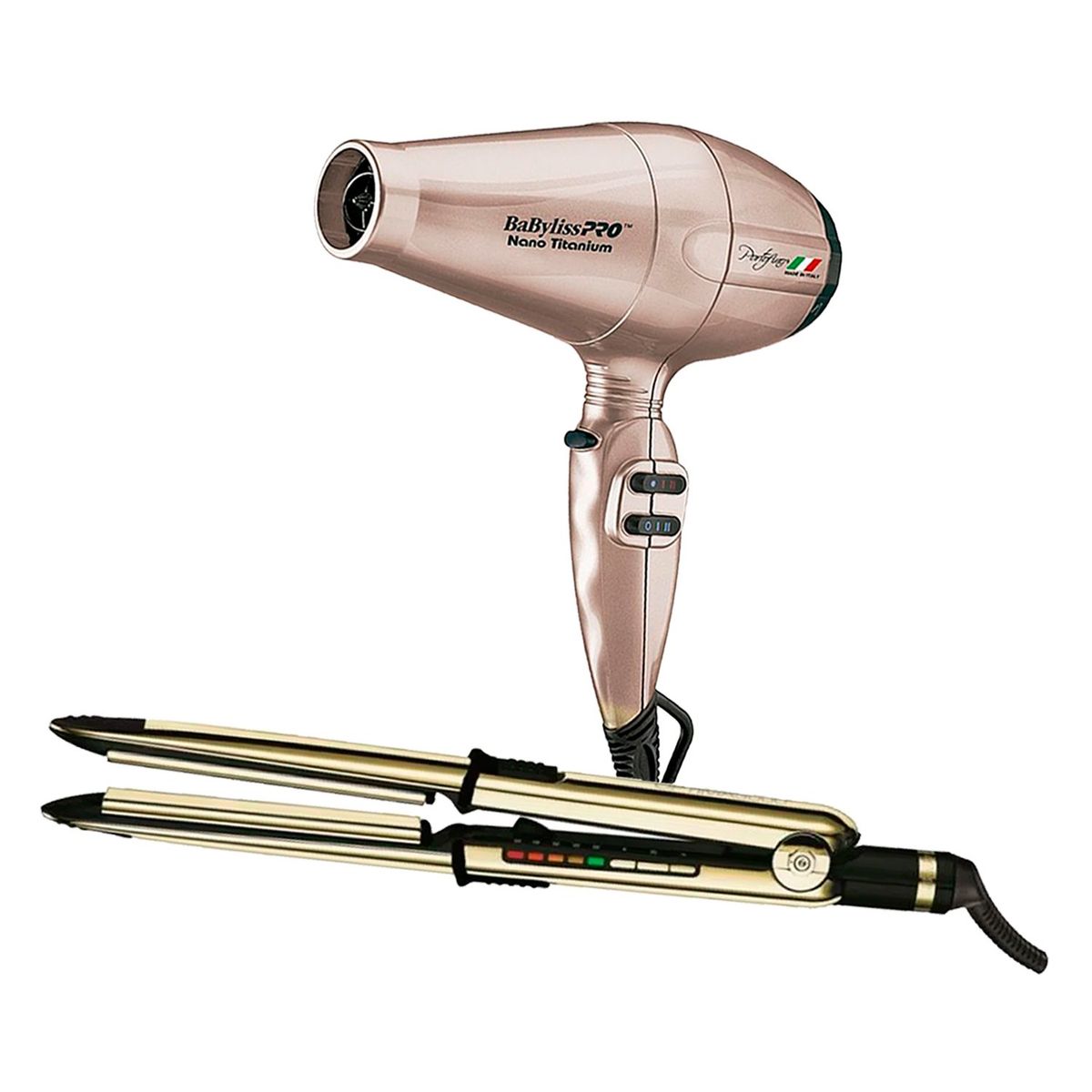 BABYLISS PRO - Combo BabylissPro Alisadora Optima 3000 y Secador Portofino Rose Gold