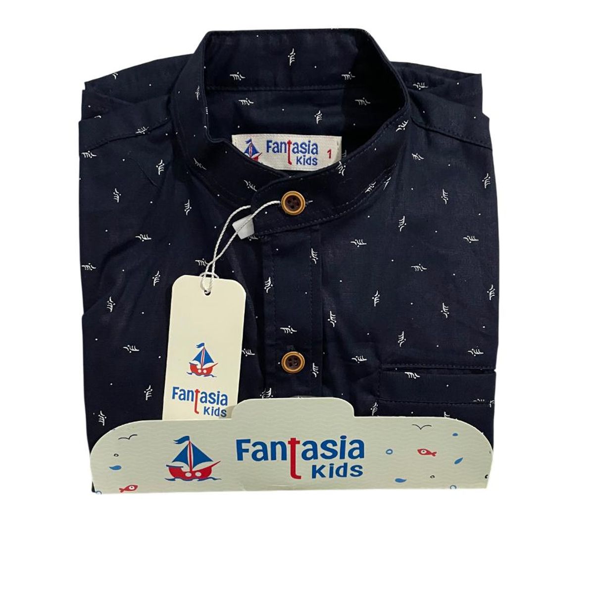 GENERICO - Camisa Niño Manga Corta Azul + 100% Algodón