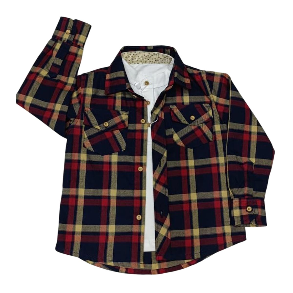 GENERICO - Camisa Niños Manga Larga + Polo 100% Algodón