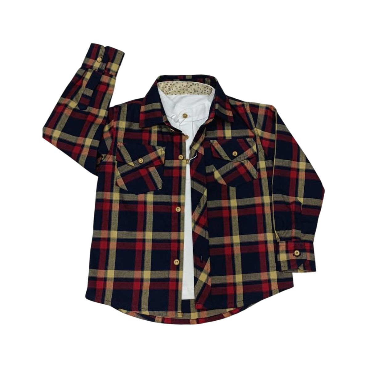 GENERICO - Camisa Niños Manga Larga + Polo 100% Algodón