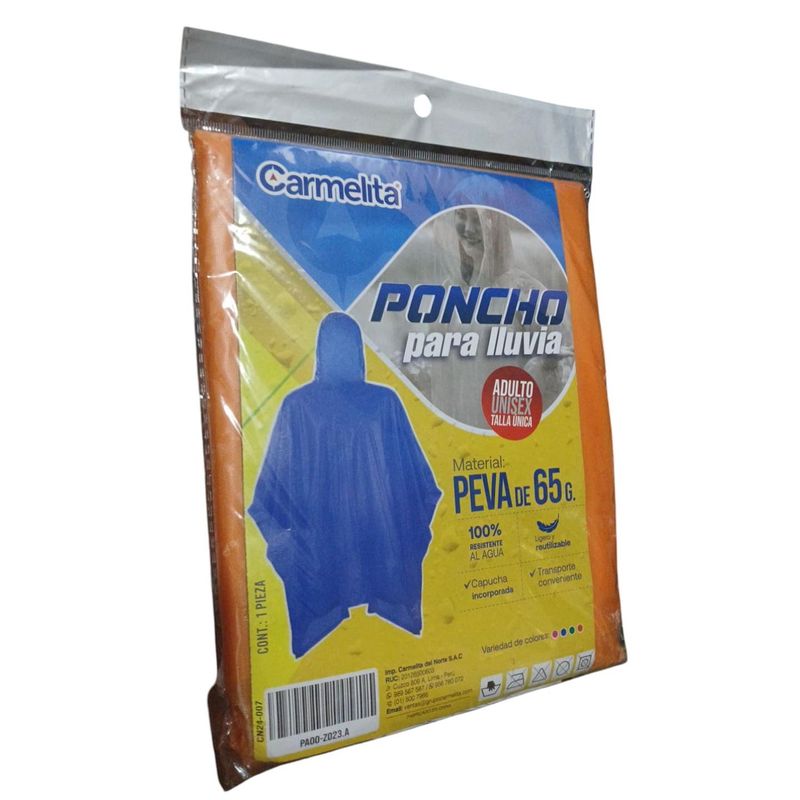 GENERICO - GENERICO-Poncho impermeable ANARANJADO para la lluvia-GENERICO