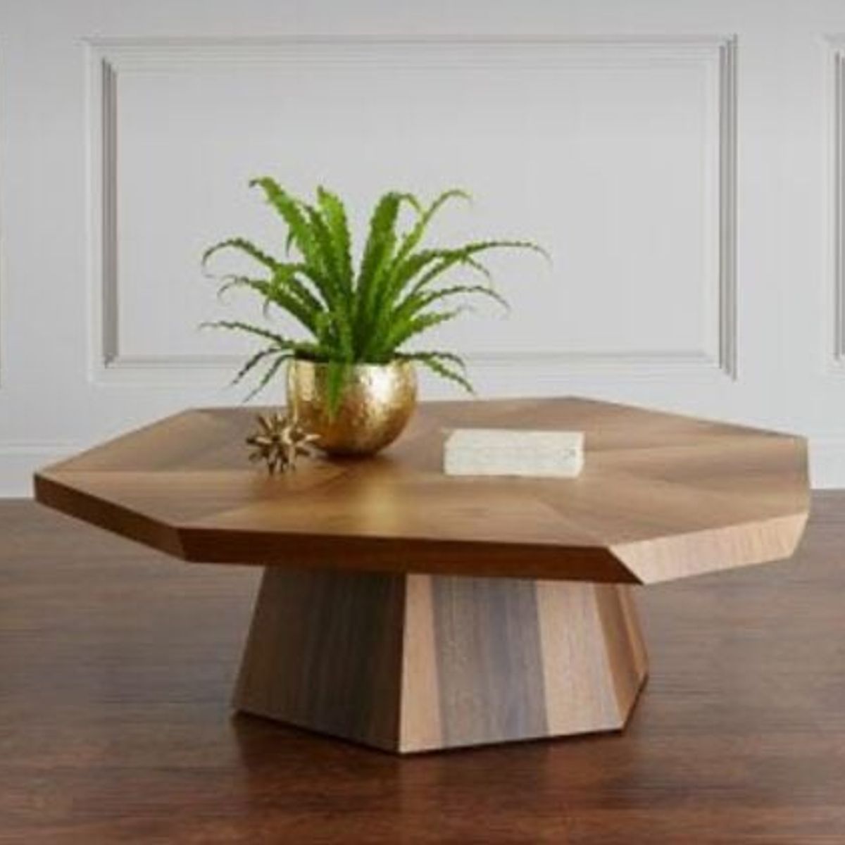 GENERICO - Mesa de Centro Geométrica -  Marrón
