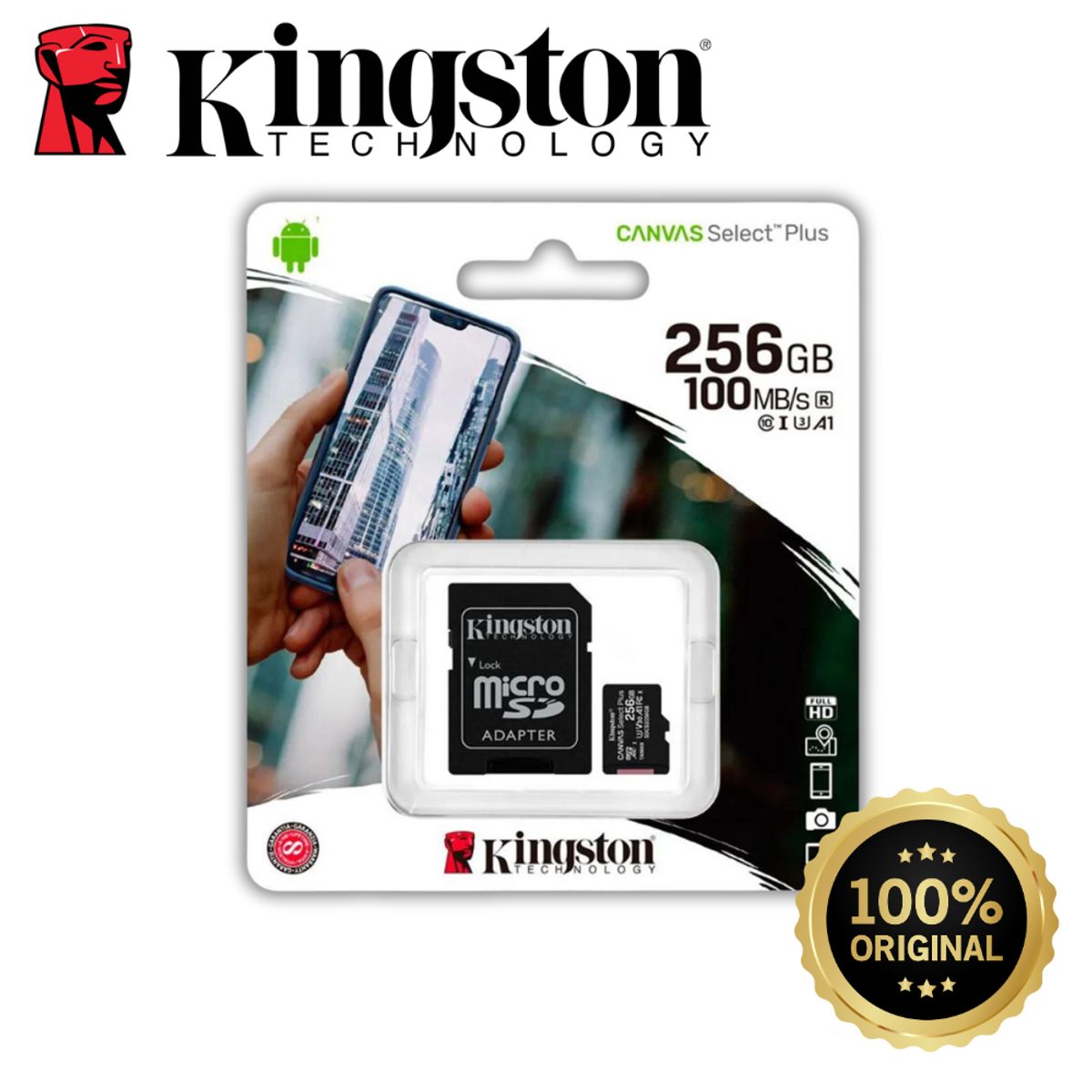 KINGSTON - Memoria Micro Sd 256Gb Canvas Select Plus Clase 10