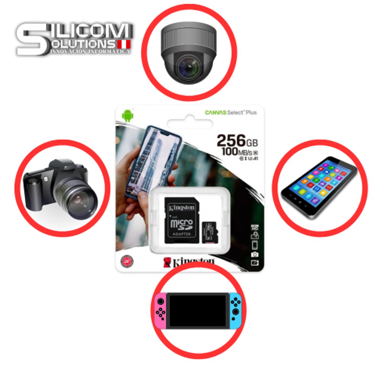KINGSTON - Memoria Micro Sd 256Gb Canvas Select Plus Clase 10