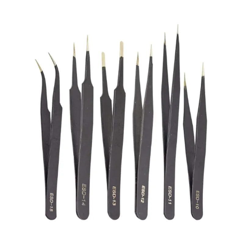 GENERICO - Set de Pinzas Antiestáticas ESD-6PZAS