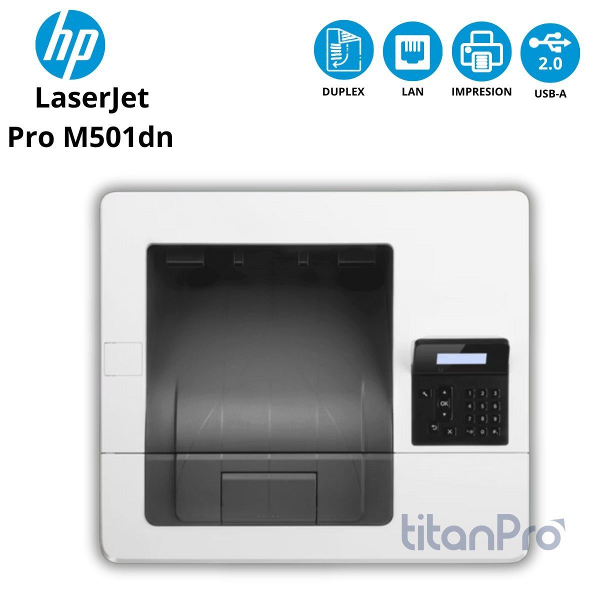 HP - Impresora HP LaserJet Pro M501dn 45 ppm 4800x600 dpi LANUSB