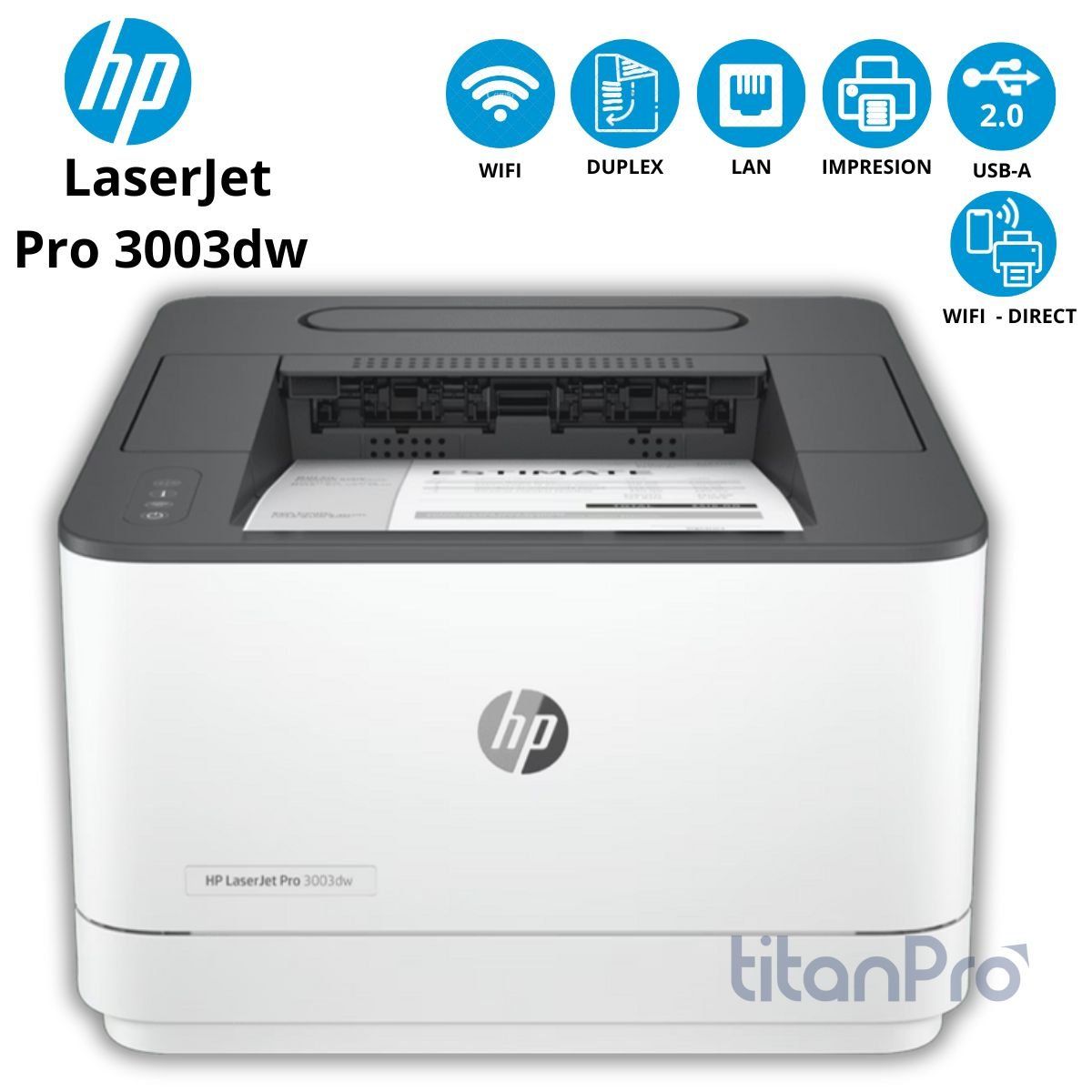 HP - Impresora Láser Inalámbrico HP LaserJet Pro 3003dw Dúplex Ethernet LAN