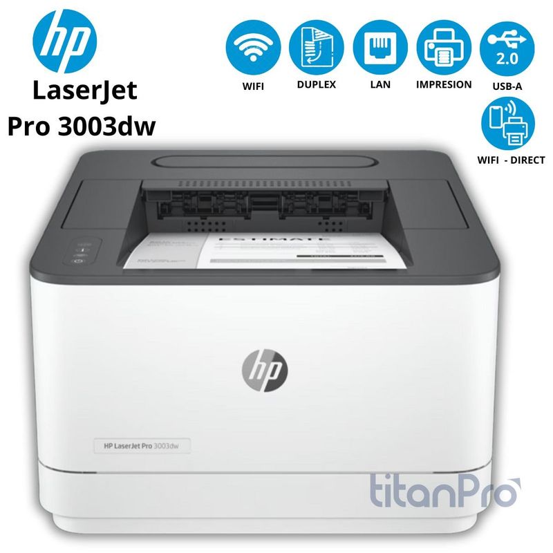 HP - Impresora Láser Inalámbrico HP LaserJet Pro 3003dw Dúplex Ethernet LAN