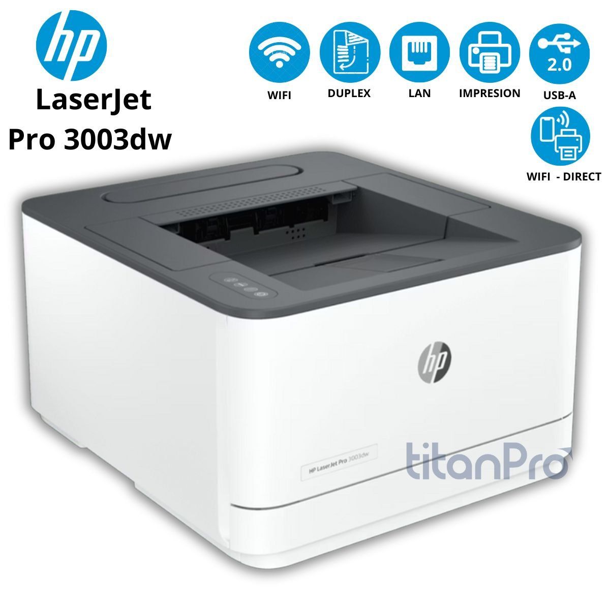 HP - Impresora Láser Inalámbrico HP LaserJet Pro 3003dw Dúplex Ethernet LAN