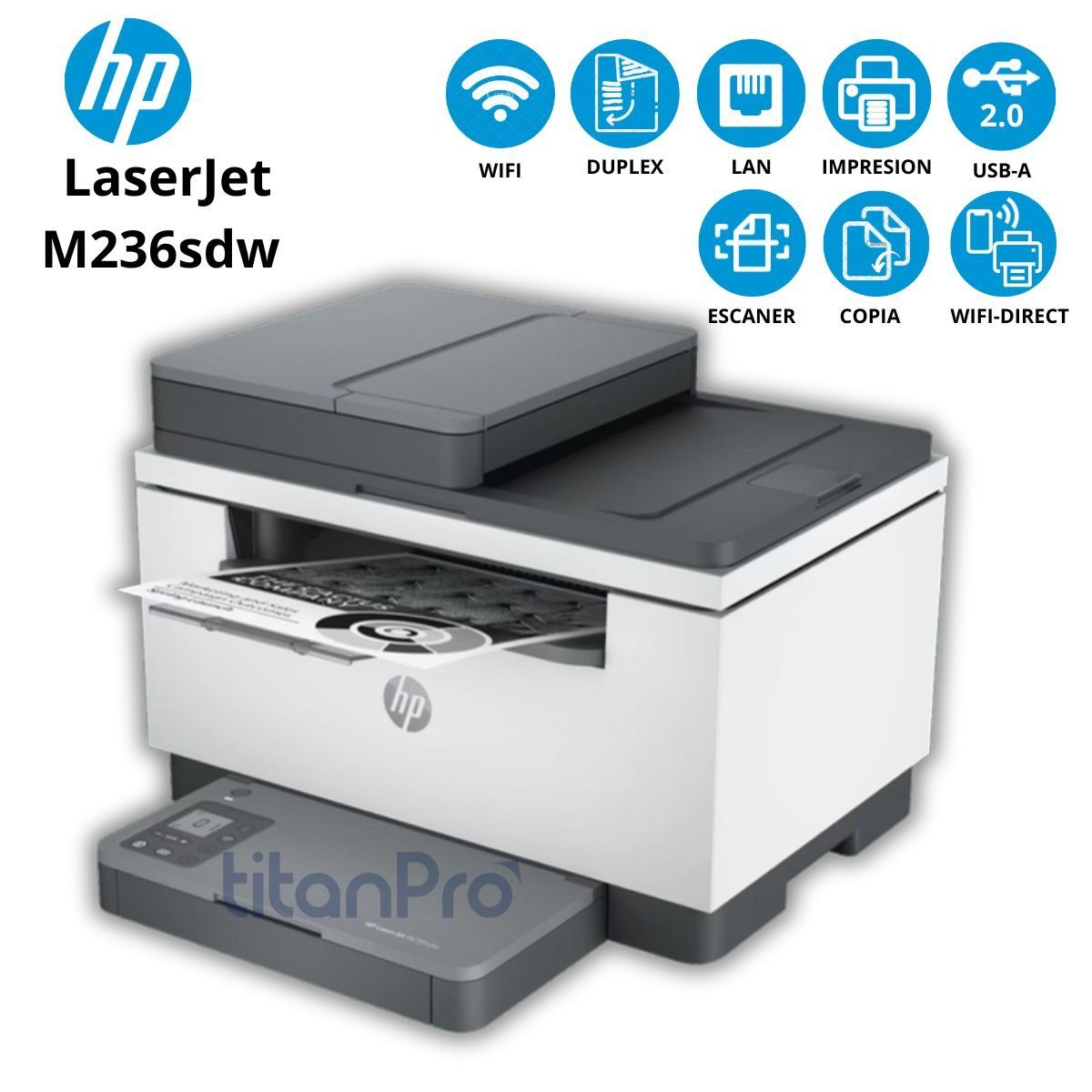 HP - Impresora Láser Multifunción HP LaserJet M236sdw Wifi  Duplex