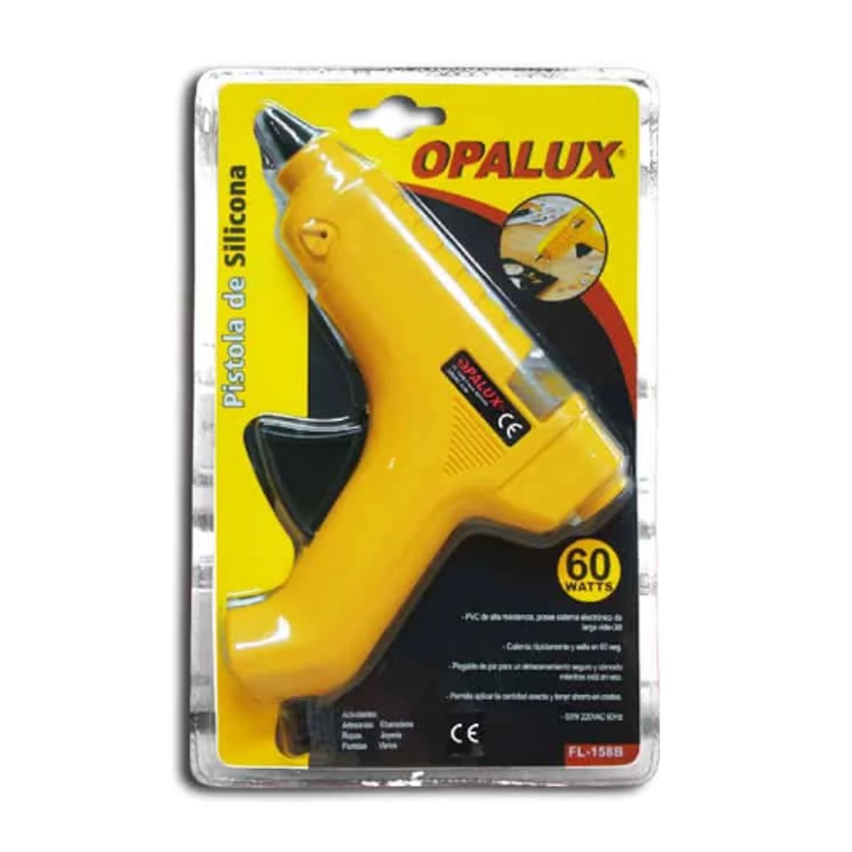 OPALUX - Pistola para Silicona Gruesa 60W FO-158B OPALUX
