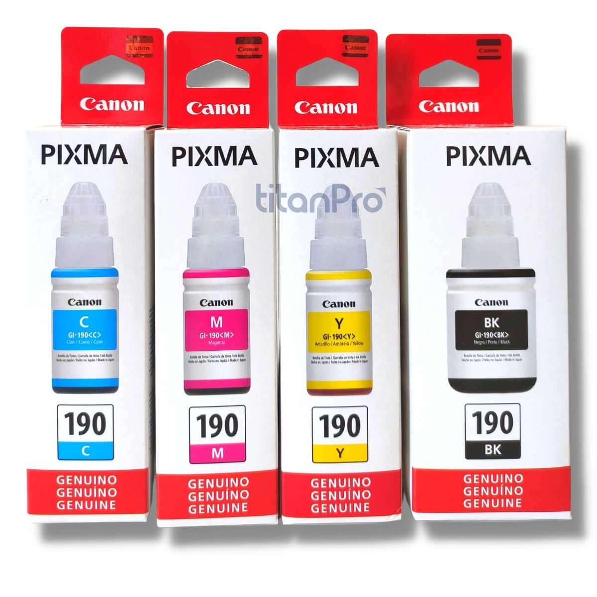 CANON - Kit Tinta Canon 190 Cyan Magenta Amarillo Negro