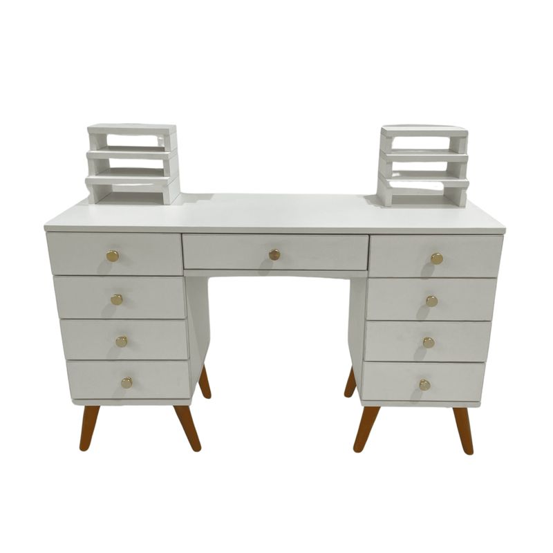 GENERICO - Tocador Joyero Evangelina + Puff - Blanco