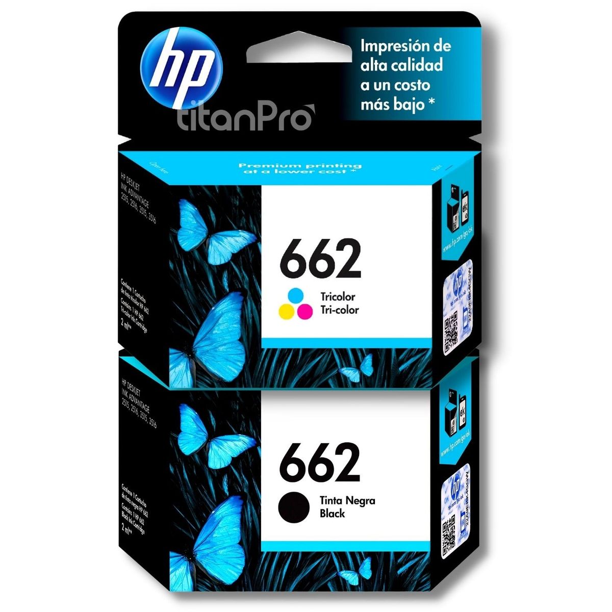 HP - Kit Tinta HP 662 Negro Tricolor