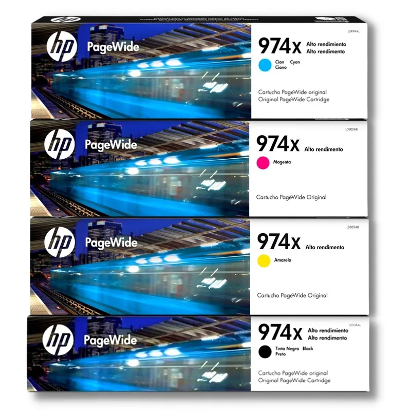 HP - Kit Tinta HP 974XL Cyan Magenta Amarillo Negro