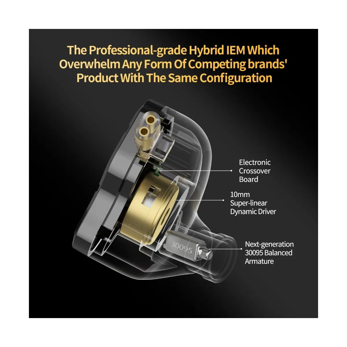 KZ - Audifono Kz ZSN Pro 2 HiFi 1BA 1DD - Dorado