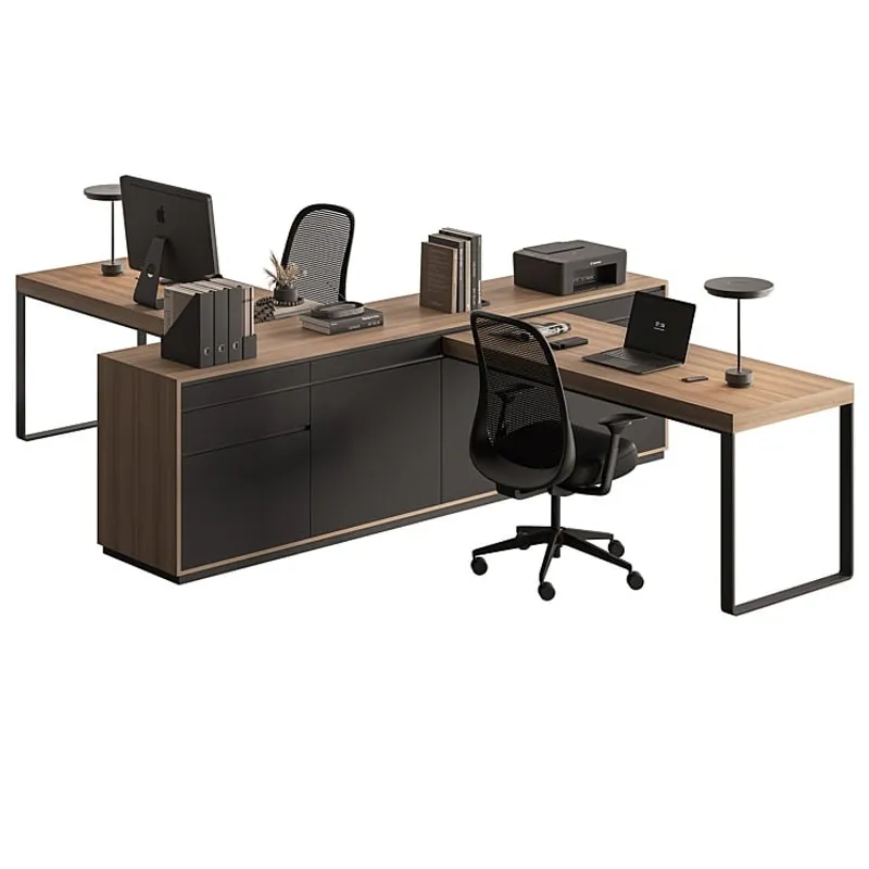 GENERICO - Modulo de Oficina Lark - Marrón y Negro