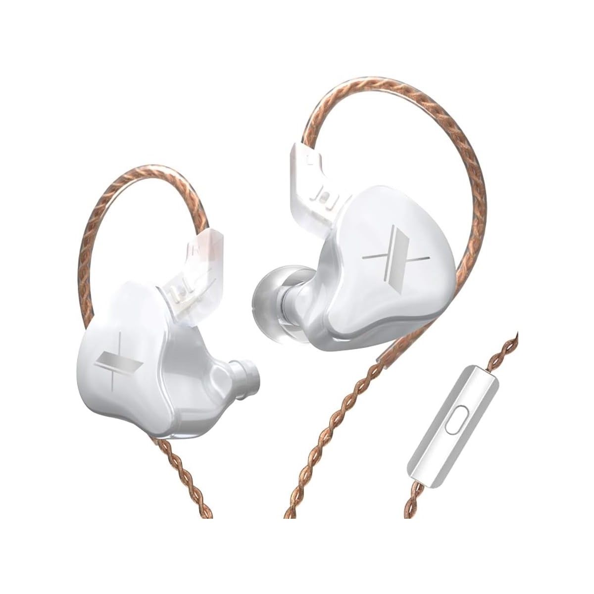 KZ - Audífonos kz edx 1dd 10mm Transparente HiFi con Mic - Blanco