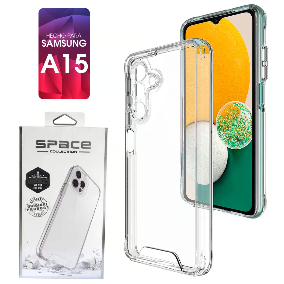 GENERICO - Case Space Para Samsung A15 Transparente