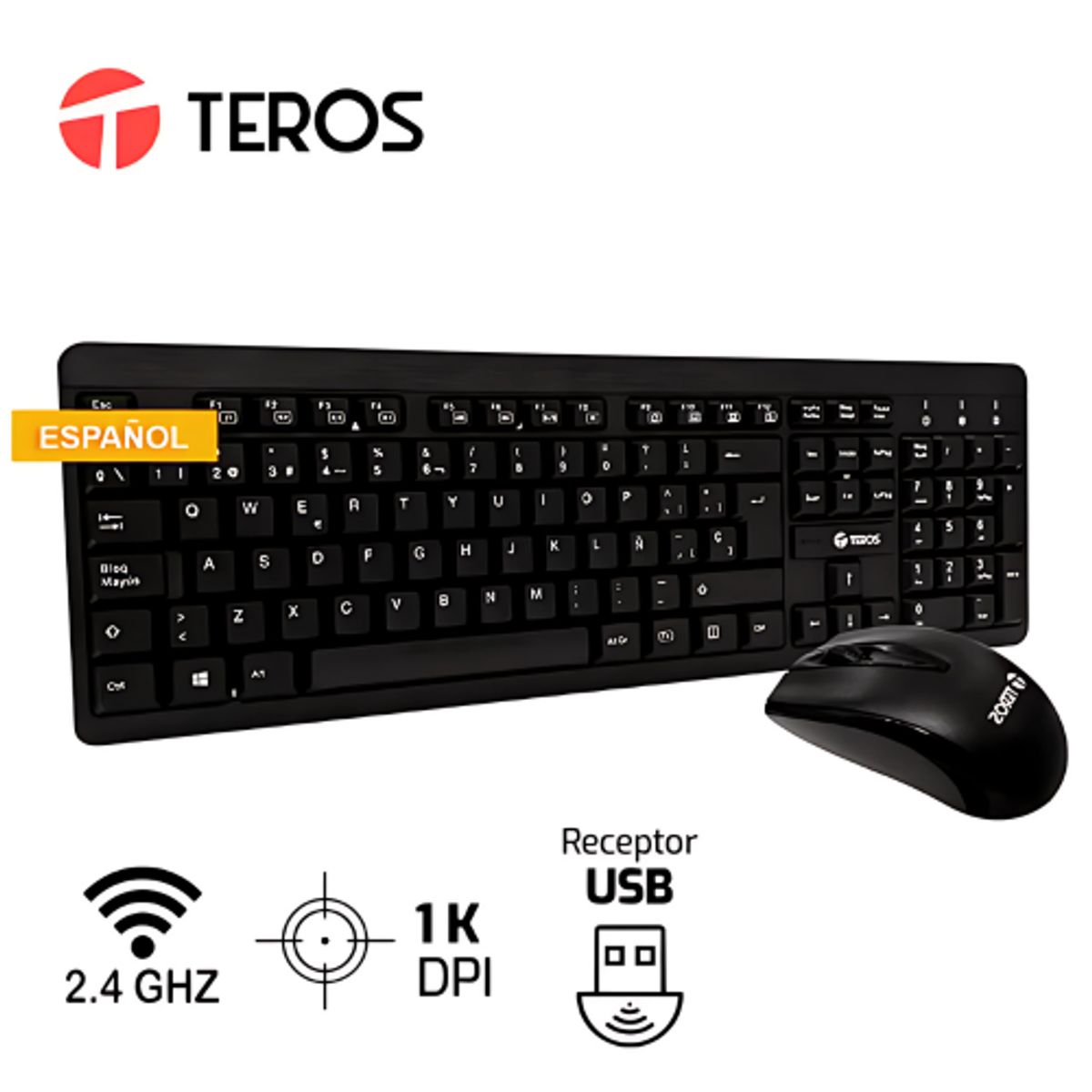 TEROS - KIT TECLADO Y MOUSE INALAMBRICO TEROS TE4061N