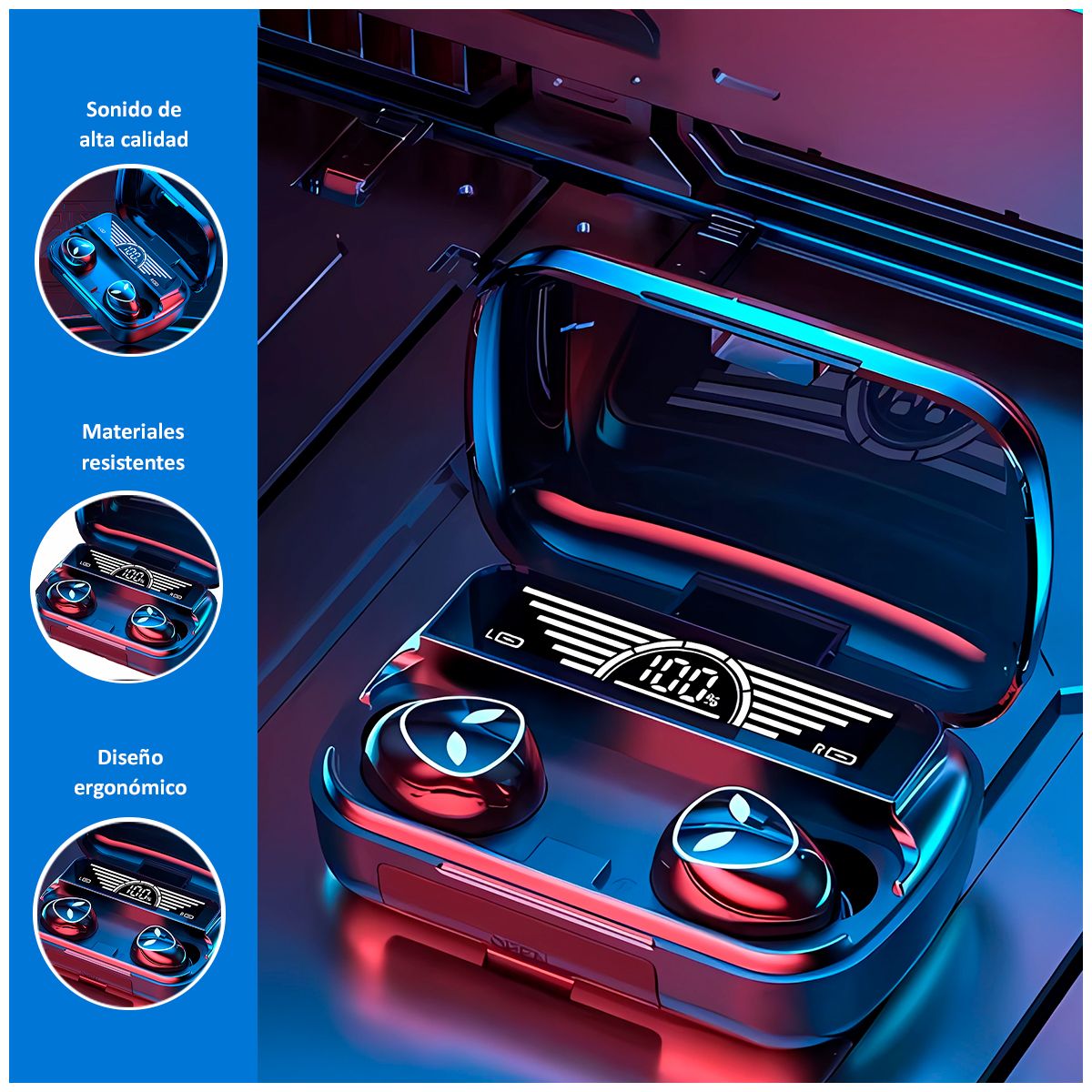 GENERICO - Audífonos Bluetooth 5.3 M20 con Estuche Power Bank