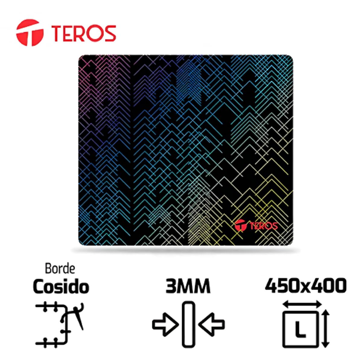 TEROS - Mouse Pad Teros TE3011S 45x40x03 cm - Negro