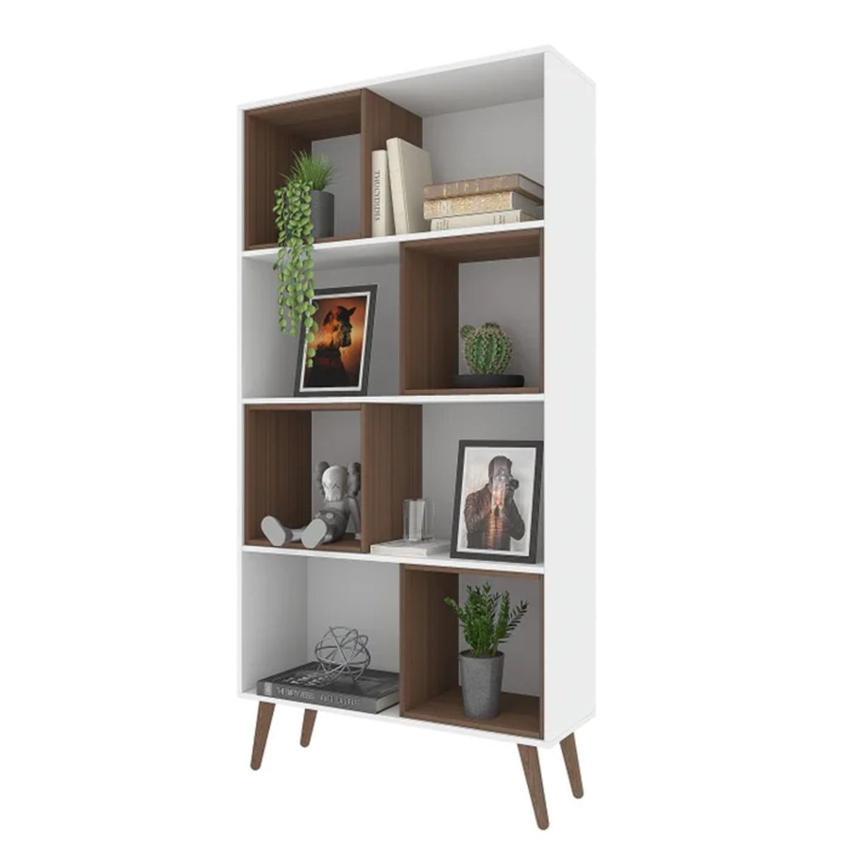 R&R MUEBLES - Estante Moderno Okamura Blanco R&R MUEBLES