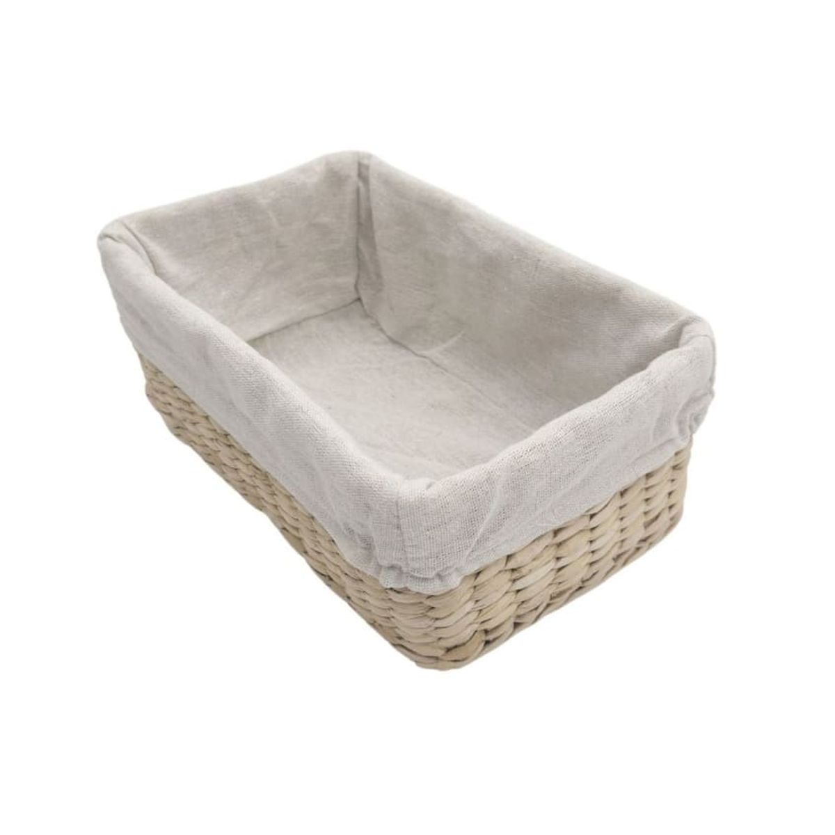 MAP DESIGN HOME - Canasta Rectangular Trenzada con Tela 26x16x10 cm