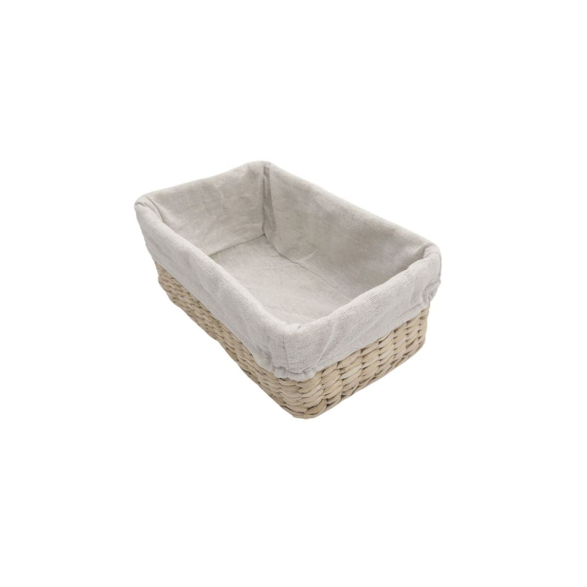 MAP DESIGN HOME - Canasta Rectangular Trenzada con Tela 26x16x10 cm