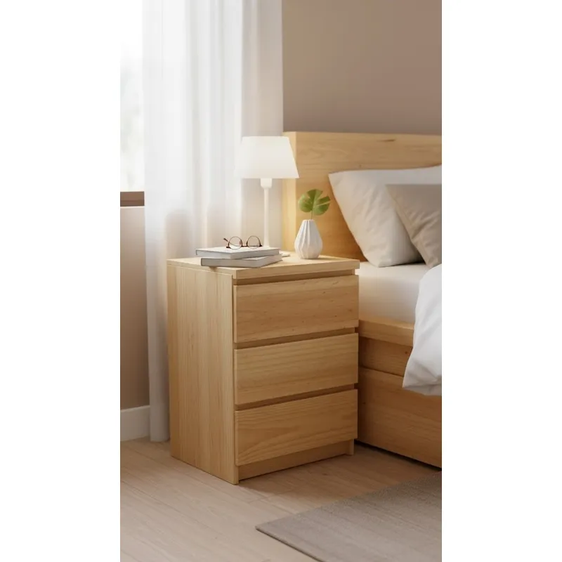 GENERICO - VELADOR - MESA DE NOCHE EN PINO COLOR NATURAL