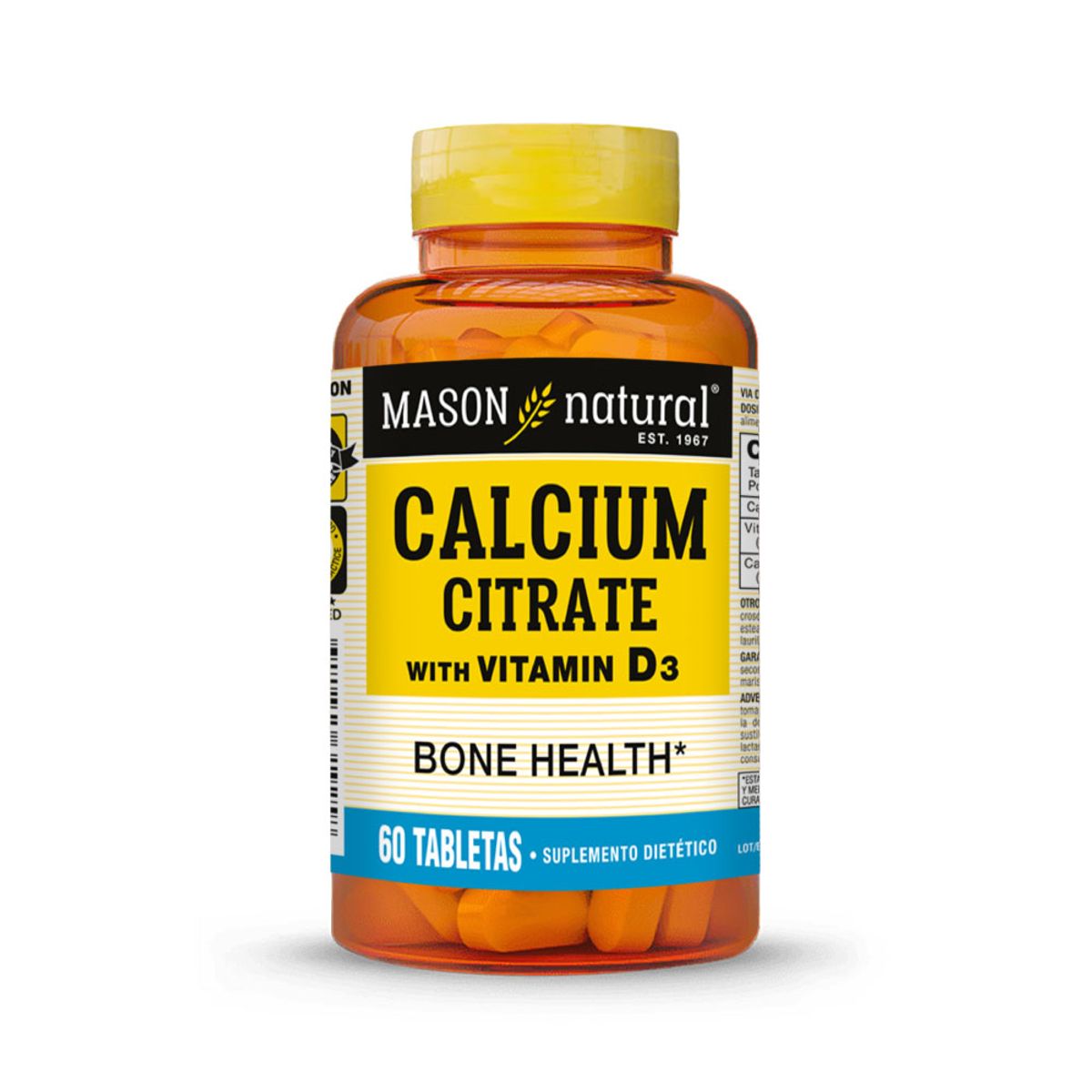 MASON NATURAL - Citrato de Calcio con Vitamina D3 - Mason Natural - 60 Tabletas