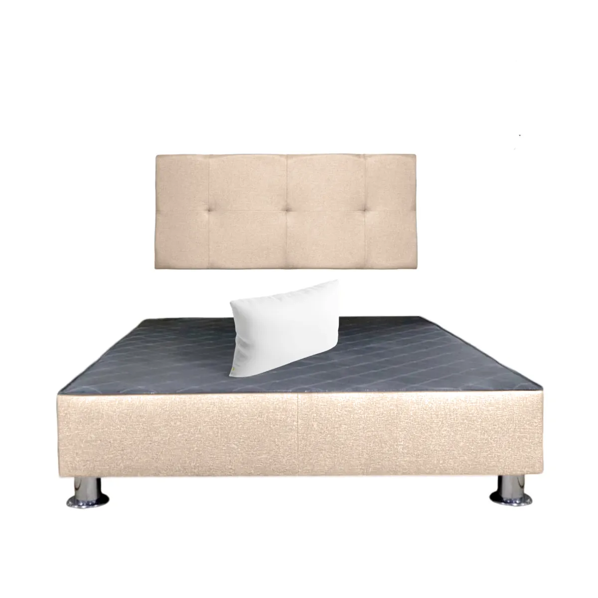 MUEBLES MACRUMO - Cama tapizada Brisa - 2 Plz - Color Beige