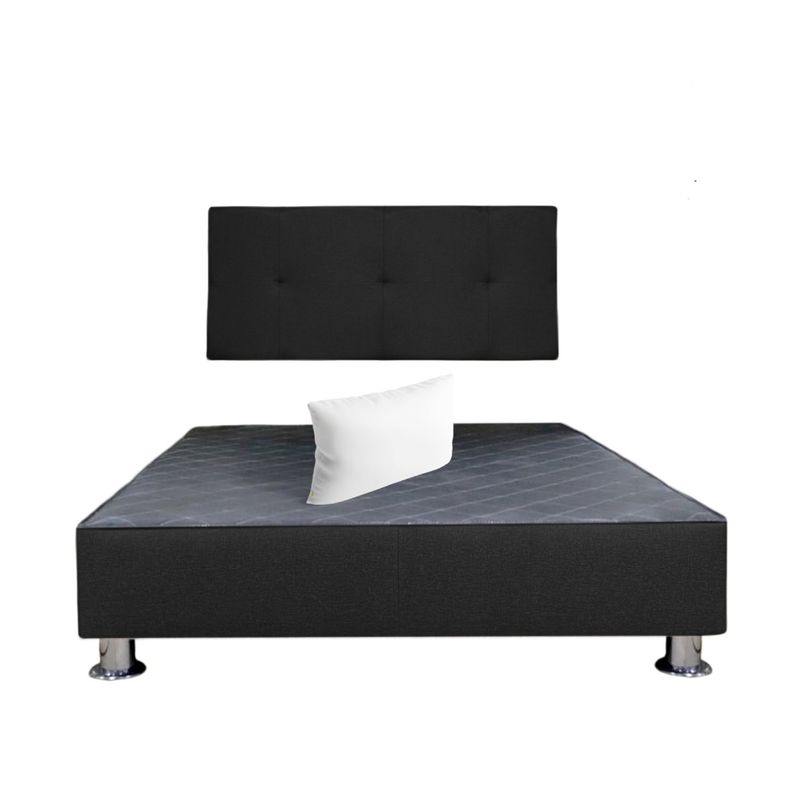 MUEBLES MACRUMO - Cama tapizada Brisa - 2 Plz - Color Negro