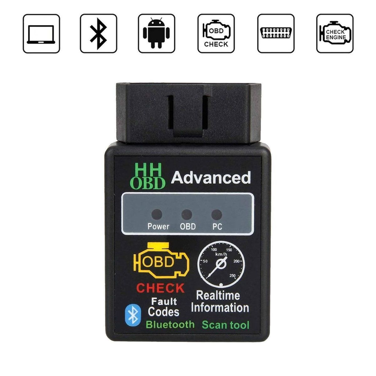 GENERICO - Mini Escaner Pro OBD2 Bluetooth Universal Auto IOS Android