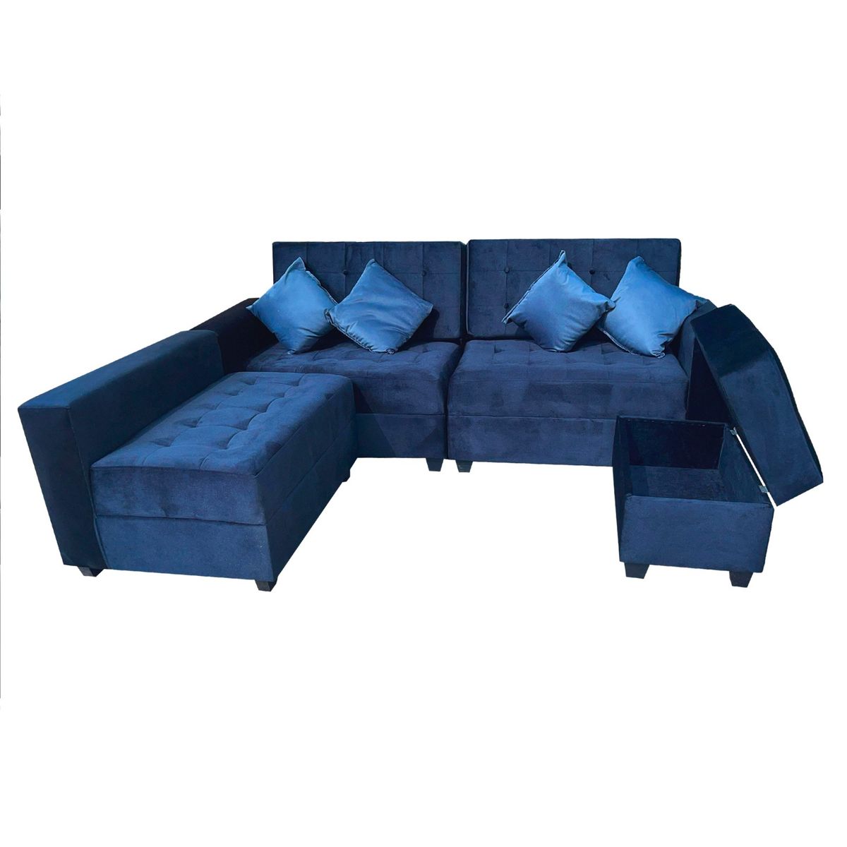 GENERICO - SOFA SECCIONAL MODELO LONDRES GOLDEN AZUL
