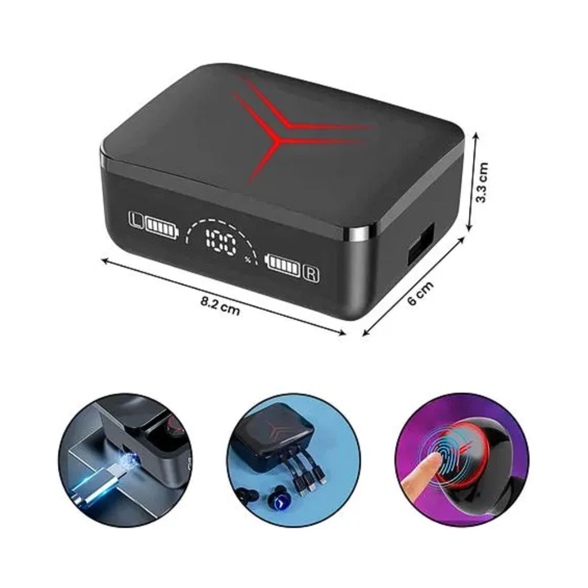 GENERICO - Audífono bluetooth M88 plus negro