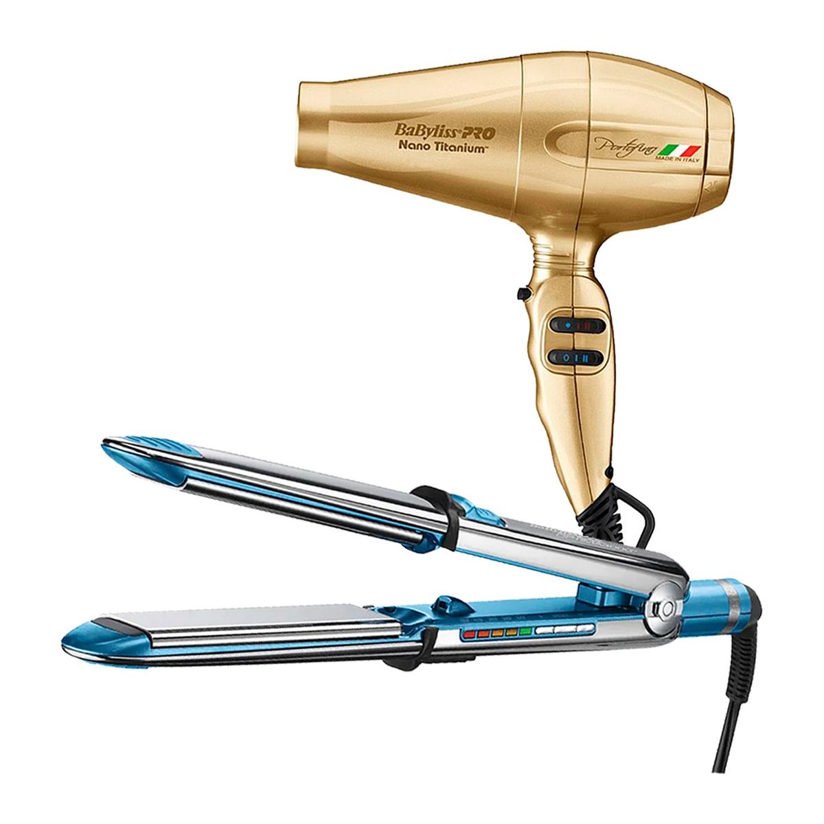 BABYLISS PRO - Combo BabylissPRO Alisadora BNT3000TPE y Secador Portofino Dorado